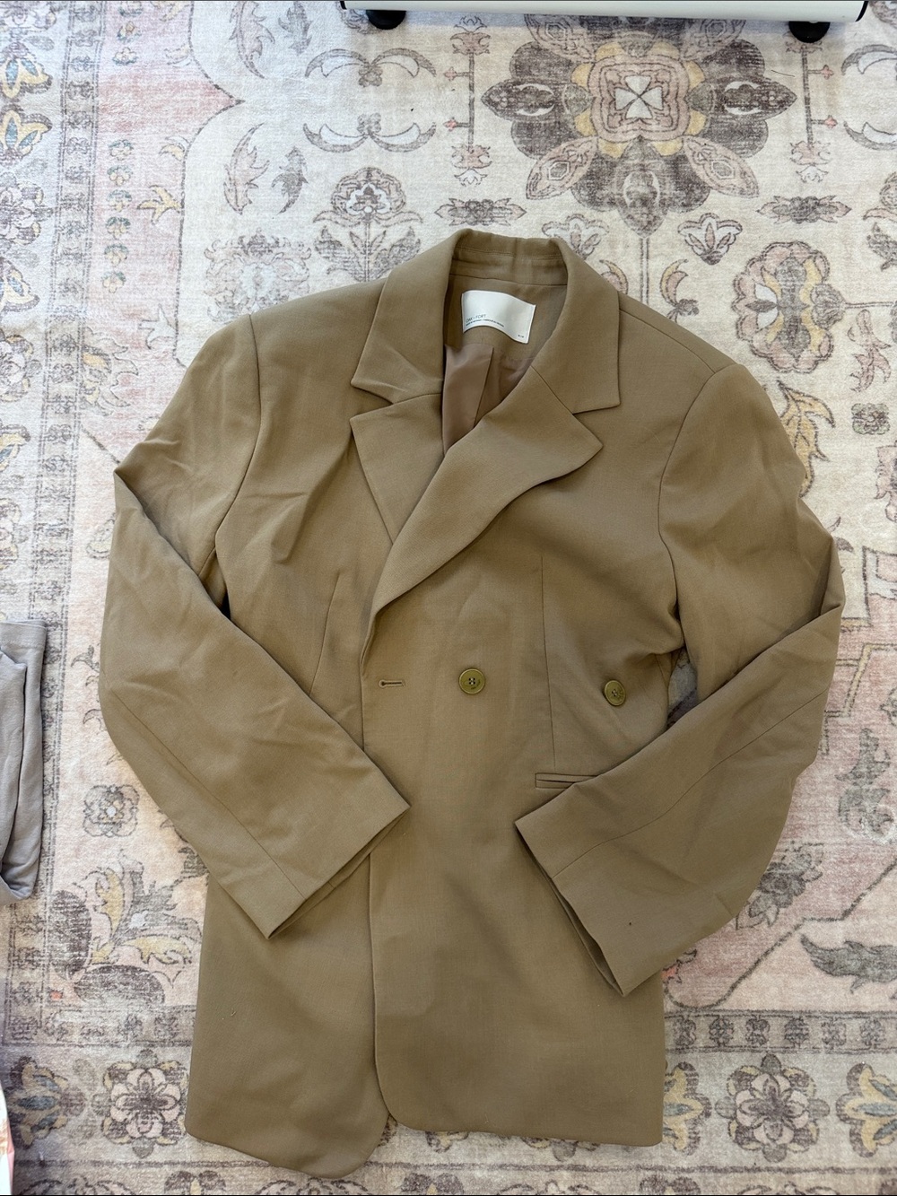 OAK + FORT Double-Breasted Blazer in Olive